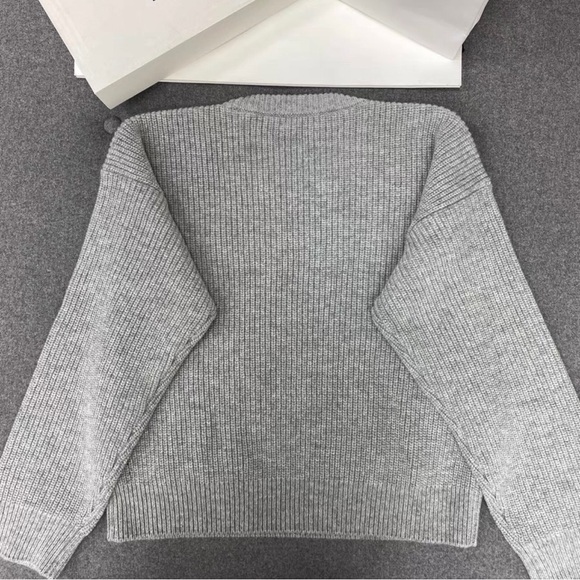 Celine Gray Sweater with Cream Logo - Picture 8 of 9